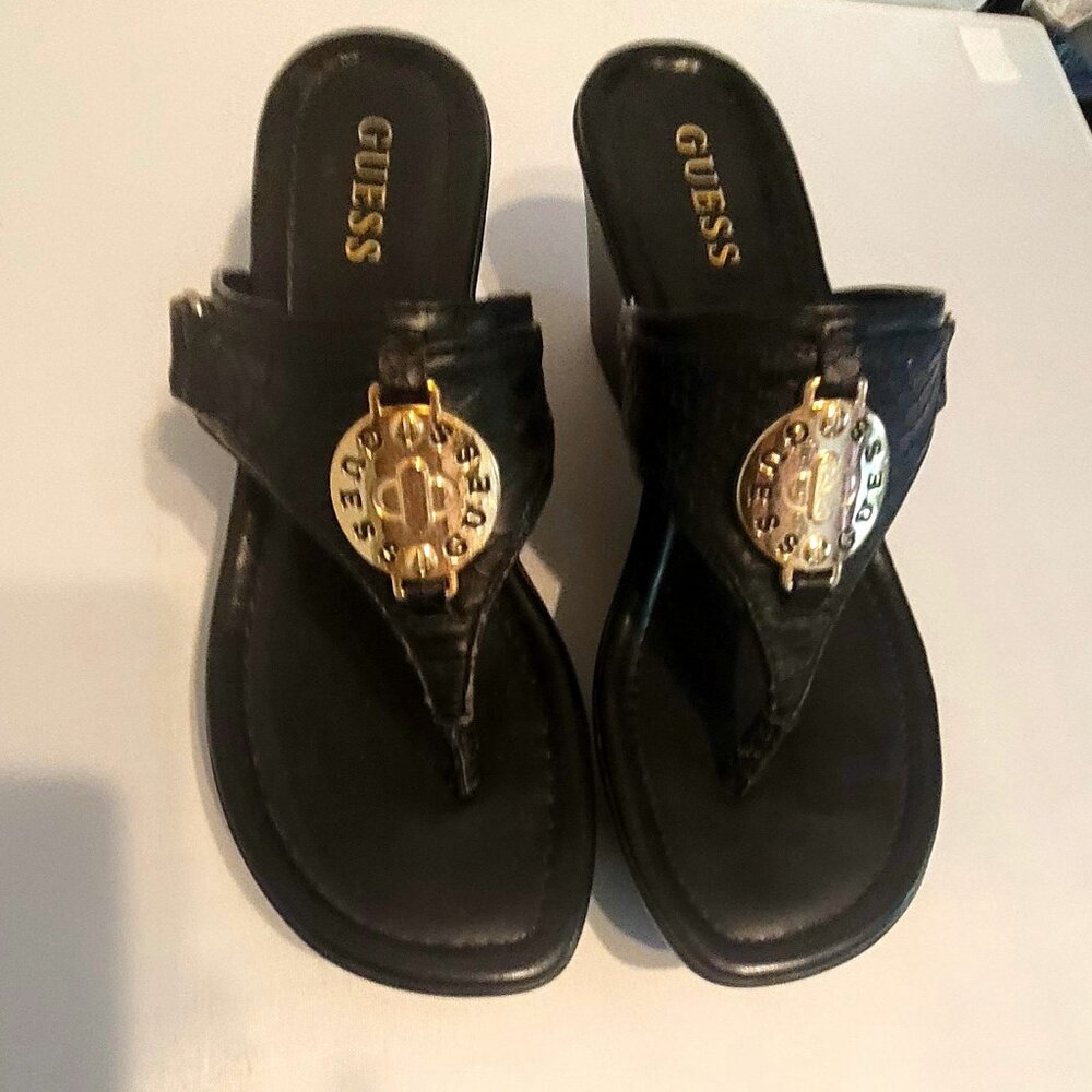 Guess Wedge heel sandals black Size 8 M